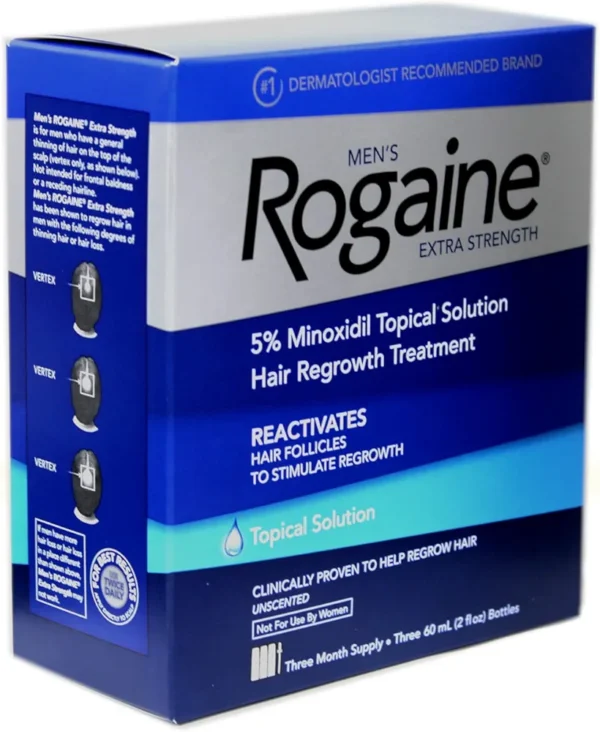 Men's Extra Strength Hair Regrowth Treatment 5% Minoxidil topical solution Three 60 mL bottles Men's Extra Strength Hair Regrowth Treatment 5% Minoxidil topical solution Three 60 mL bottles